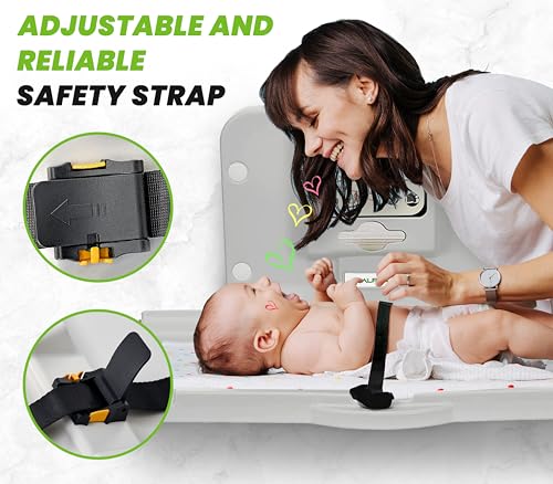 Wall Mounted Horizontal Baby Changing Station - Foldable Diaper Table