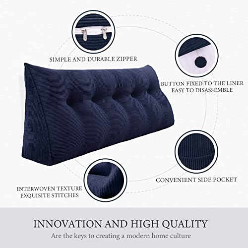 Twin XL Headboard Pillow - Soft Triangular Wedge Backrest for Dorm