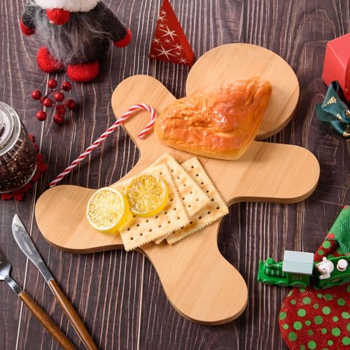 Christmas Gingerbread Man Wooden Serving & Cutting Board - Bamboo Holiday Tray