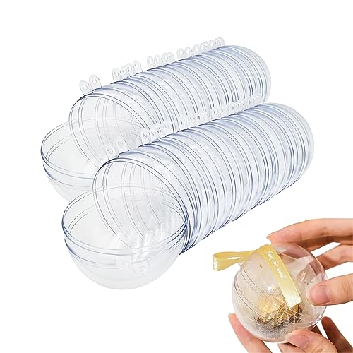 20-Pack Clear Fillable Christmas Ornaments - 80mm Shatterproof Plastic Balls