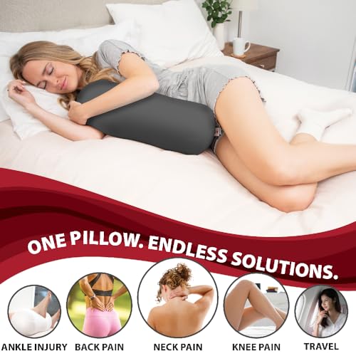 Versatile Fiber-Filled Bolster Pillow for Neck, Back, and Leg Support