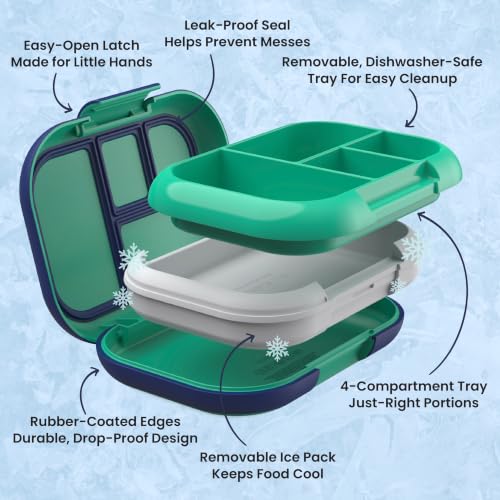 Bentgo Chill Kids 4-Compartment Bento Box with Built-In Ice Pack