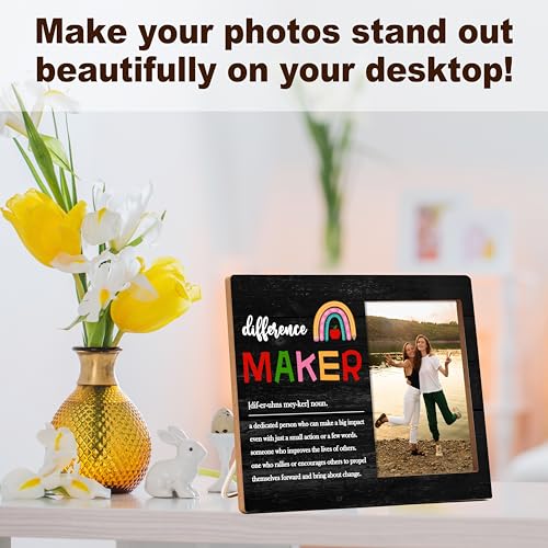 Difference Maker Rainbow Inspirational Picture Frame 8x10 - For Boss, Teacher, Coworker Gift