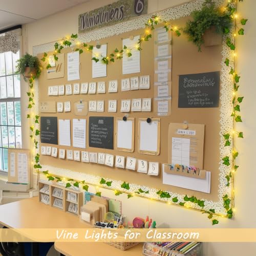 JMEXSUSS 33Ft 100 LED Ivy Vine Lights with Remote Control - Warm White