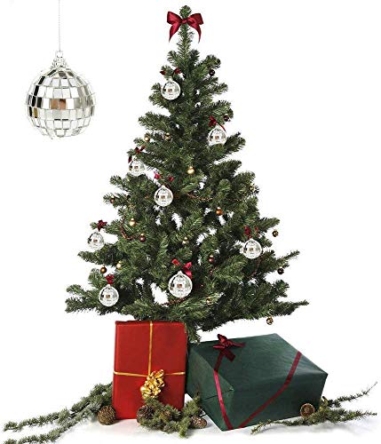 12-Piece Silver Mini Disco Ball Ornaments for Party & Tree Decor (4cm)