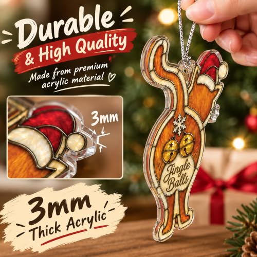 RUSATEN Cat Christmas Ornament – Cat Ornament for Christmas Tree (Variation: Cat)