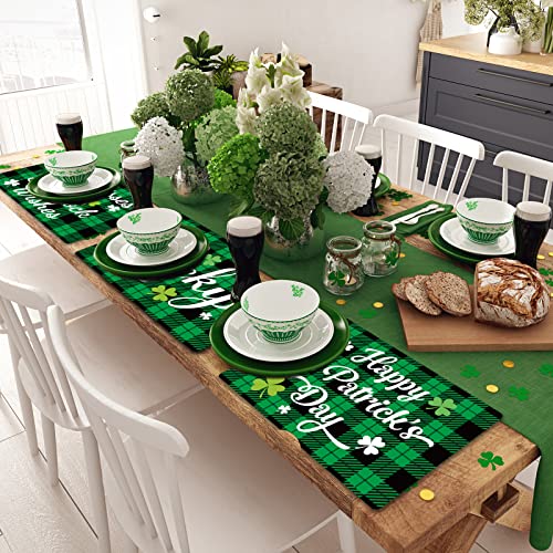 OBUSATT St. Patrick's Day Plastic Placemats Set of 6, Waterproof Table Mats
