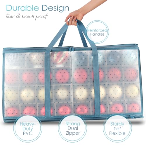 Large Christmas Ornament Storage Box with Adjustable Dividers for 128 Ornaments