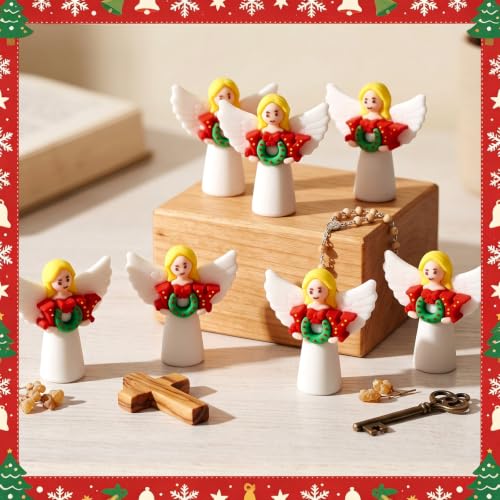 50 Pcs Mini Christmas Angel Figurines, Small Guardian Angel Statues for Crafts