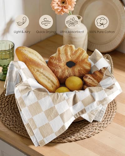 2 Pack Flour Sack Kitchen Towels - 16x26 Inch Cotton Floral Dish Towels