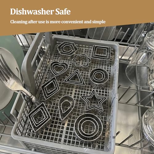 Amzlysdok Silver-Gray 30-Piece Mini Cookie Cutter Set - Small Stainless Steel Shapes & Sizes for Baking & Crafts