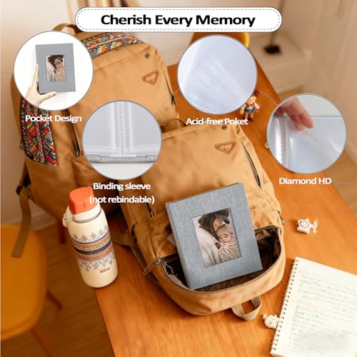 Small 4x6 Linen Photo Album 2 Pack - Slip-In Memory Book Holds 80 Photos