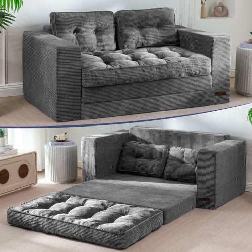 Convertible Folding Sofa Bed with Pillows, 2-Person Sleeper Loveseat