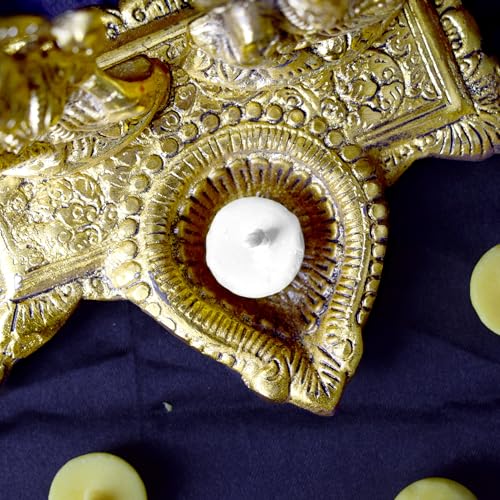 Pure Ghee Wicks for Puja - 100 Pack Ready-to-Use Cotton Diya Batti