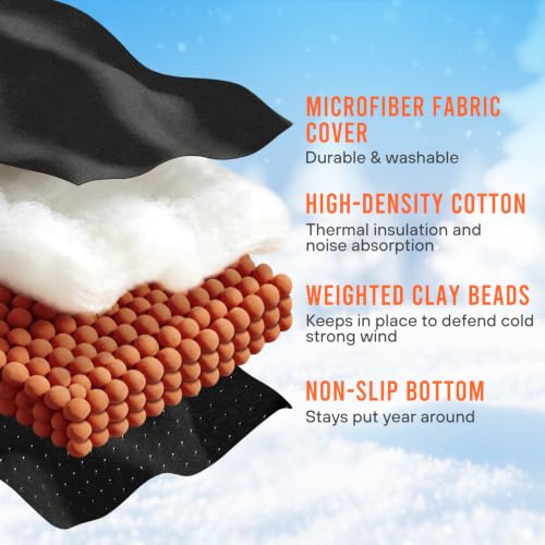 38-Inch Weighted Under Door Draft Stopper - Heavy Duty Wind Blocker