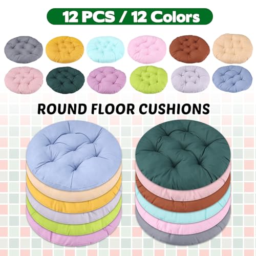 12-Piece 16-Inch Round Floor Cushion Set for Kids Flexible Seating