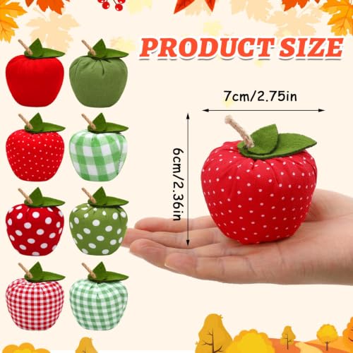 8 Pcs Artificial Fabric Apples - Fall Table Decor & Bowl Filler