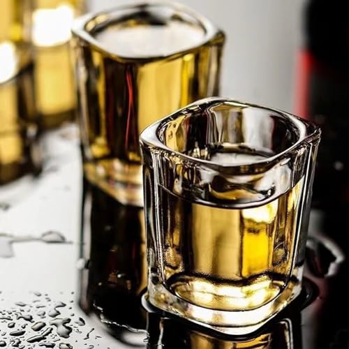 Hlukana 6 Pack Heavy Base Clear Shot Glasses Set 2.2 oz for Spirits & Liquors