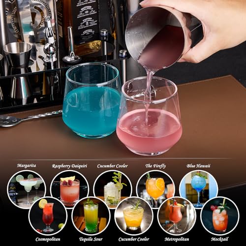 Wukuna 15-Piece Cocktail Shaker Bartender Kit with Acrylic Stand - Professional Bar Set