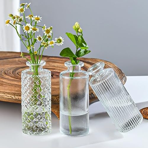 Clear Glass Bud Vases Set of 32 - Small Mini Flower Vases for Centerpieces