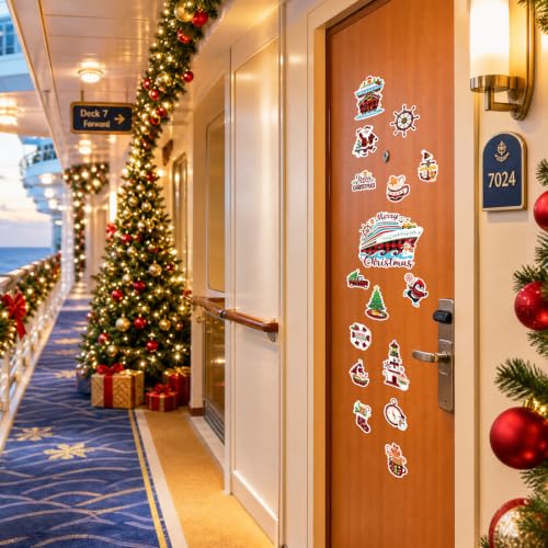 Dazoratix Christmas Cruise Door Magnets Set of 16 - Holiday Nautical Decorations B-16