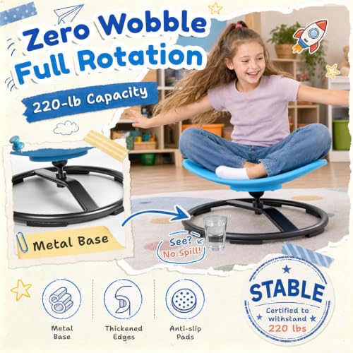 Kids Sensory Swivel Spinning Chair for Autism & ADHD Balance Training