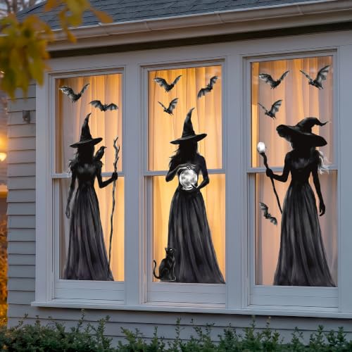 Spooky Halloween Window Clings - 3 Large Double-Sided Decals