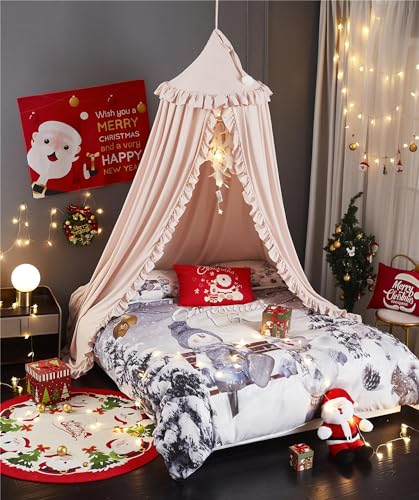 Princess Round Dome Bed Canopy Mosquito Net for Girls Reading Nook