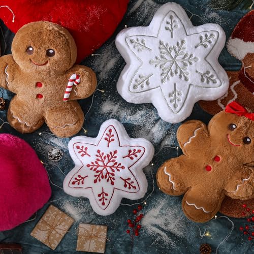 YRXRUS 16x12 Inch Christmas Gingerbread Pillow - Cute Holiday Throw Cushion