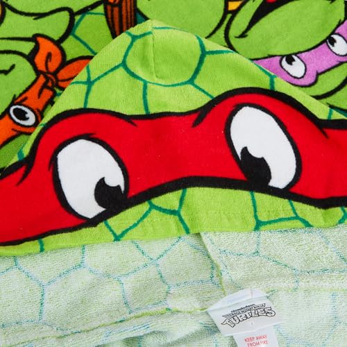 Teenage Mutant Ninja Turtles Hooded Towel Raphael Poncho 100% Cotton Beach Towel Dress up Bathtowel Swimming Wrap