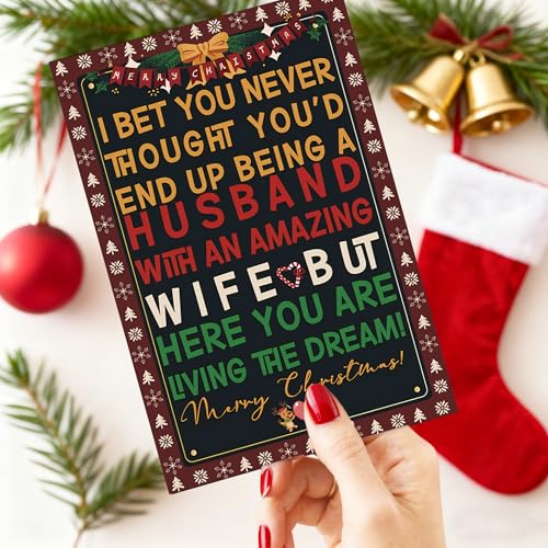 Jyvaxi Black2 Funny Christmas Card for Women Men Holiday Greeting Card with Envelope