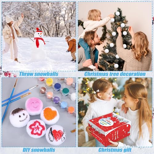 200-Pack Artificial Snowballs - 2-Inch Soft Plush Indoor Snowball Fight Set