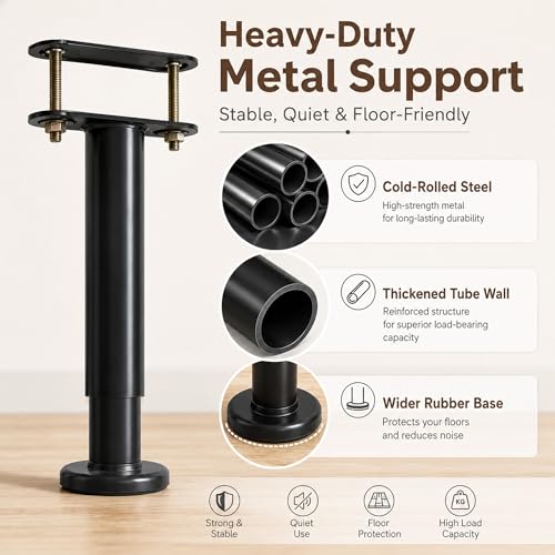 Adjustable Bed Frame Metal Support Legs, Slat Center Support (7"-12.6", 4 Pack)