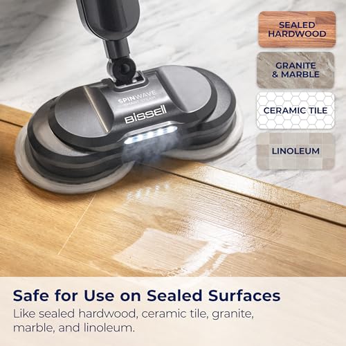 SpinWave SmartSteam Mop, Corded Electric Hard Floor Scrubbing Cleaner