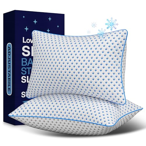 LOVELYREST Cooling Shredded Memory Foam Pillows, King Size Set of 2