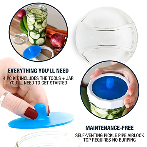 Vegetable Fermentation Jar Starter Set with Airlock Lid and Weight