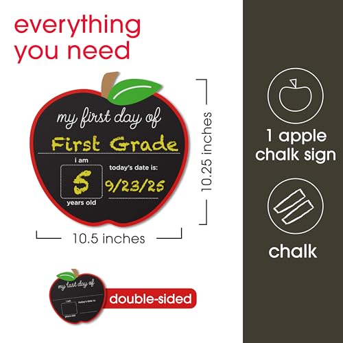 First and Last Day of School Reusable Apple Chalkboard Photo Prop