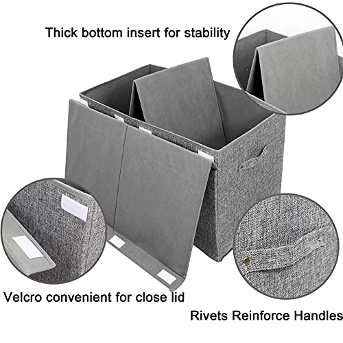 Large Collapsible Toy Storage Chest with Lid - 25x13x16 Inch Linen Bin