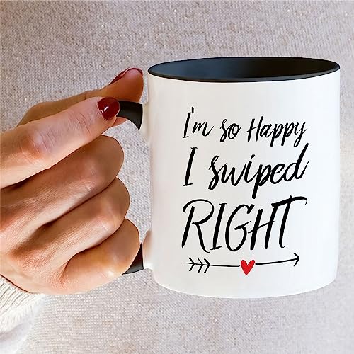 Retreez Funny I'm So Happy I Swiped Right 11 Oz Ceramic Coffee Mugs