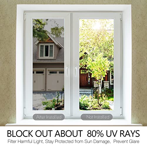 One Way Window Privacy Film - Mirror Glass Tint, 17.5in x 6.5ft, UV Blocking & Heat Control