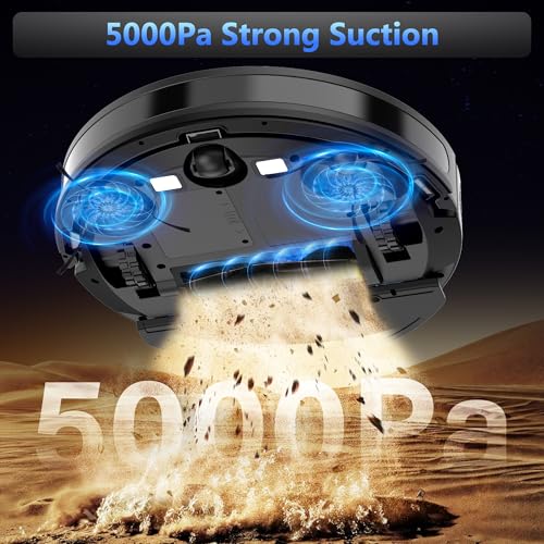 Tikom G8000 Max Robot Vacuum and Mop Combo, 5000Pa Suction, Pet Hair