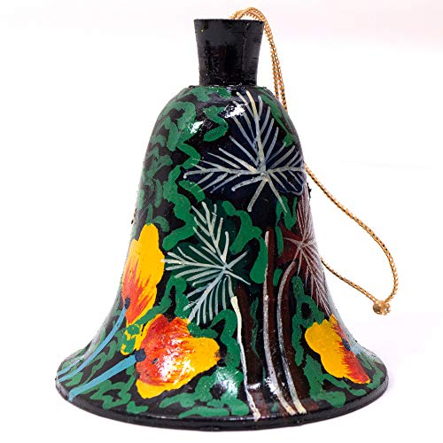 12-Piece Vintage Hand-Painted Wooden Bell Christmas Ornament Set