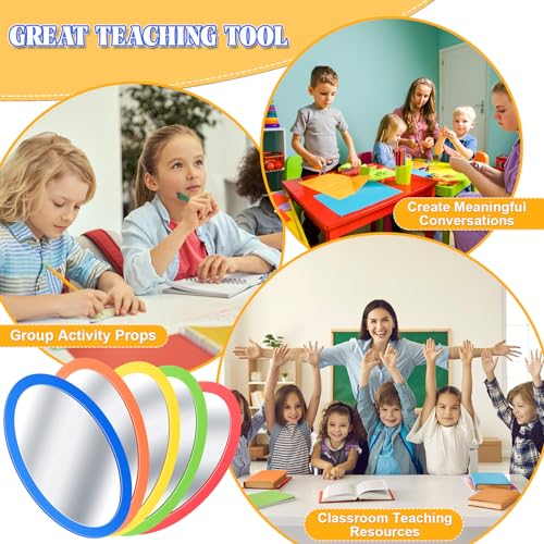 10 Pcs Small Oval Acrylic Mirrors, 4 x 6 Inch Shatterproof Craft Mirrors