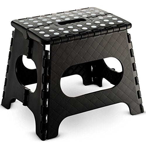 11-Inch Folding Step Stool - Lightweight Anti-Slip Sturdy Stool for Adults