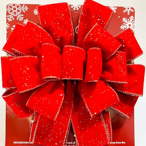 Seasons Stars SSDecor Jumbo Christmas Gift Bow - Red Velvet, 52in x 12in