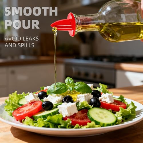 Red 12Pcs Plastic Liquor & Syrup Pourers - Precise Control Bottle Spouts
