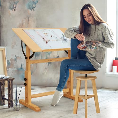 Adjustable Pine Wood Drafting Table 24" x 35" - Art & Drawing Desk