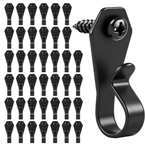 40 Pack Stainless Steel String Light Hooks - Durable Outdoor Screw Clips