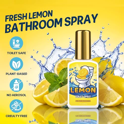 Natural Toilet Odor Eliminator Spray, Lemon Scent 2-Pack (4 Fl Oz)