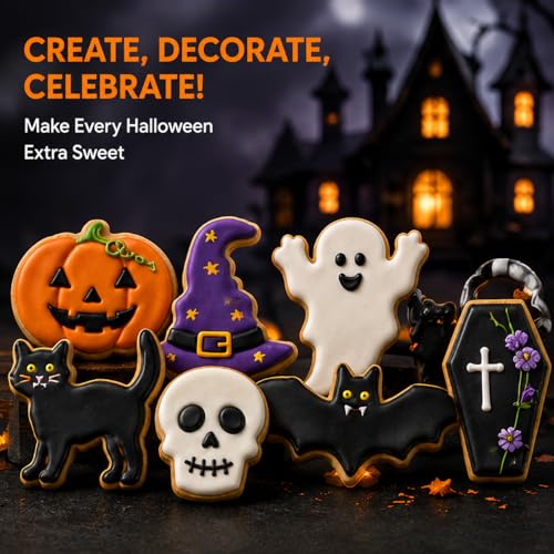 Halloween Cookie Cutters Set - 9 Stainless Steel Shapes for Festive Baking